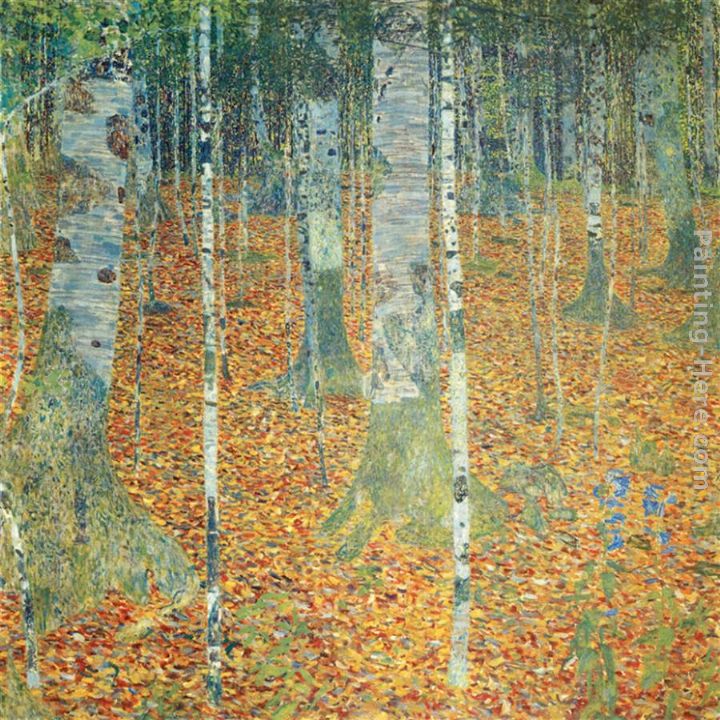 Birch Forest painting - Gustav Klimt Birch Forest art painting